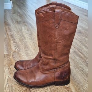 Frye Cognac Leather Riding Boots - 6.5B
